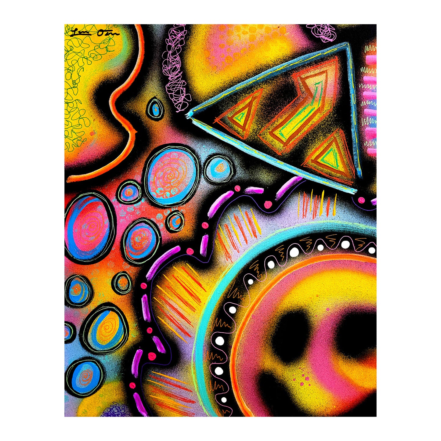"Snow Cone Flower" Original Painting image 1